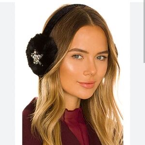 Jocelyn Embellished Faux Fur Ear Muffs  Jocelyn Earmuffs Black Star